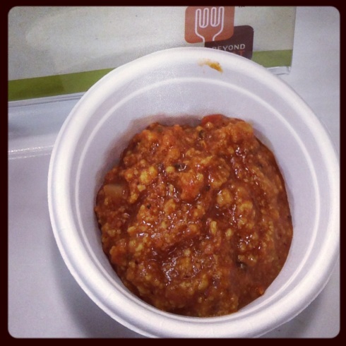 Chili made with Beyond Meat's new fake ground beef crumbles. This did not taste good at all.