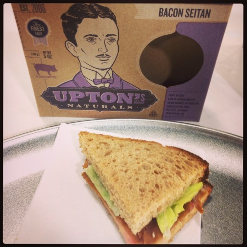 It was hard to taste the seitan the way it was presented. I mostly tasted bread and lettuce, and I should have removed the seitan from the sandwich to try it on its own.