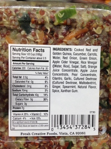 Quinoa ingredients
